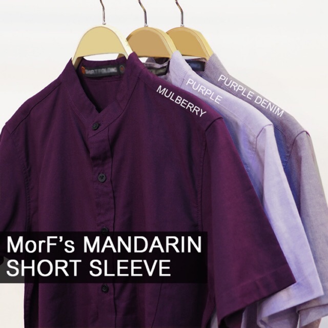 SHORT SLEEVE MANDARIN SHIRT SURREALIST XANADU