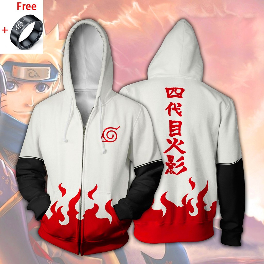 Naruto Jacket Men s Sweatshirt Unisex Printed Sweater Hokage Ninjia Cosplay Namikaze Minato Hoodie Shopee Philippines