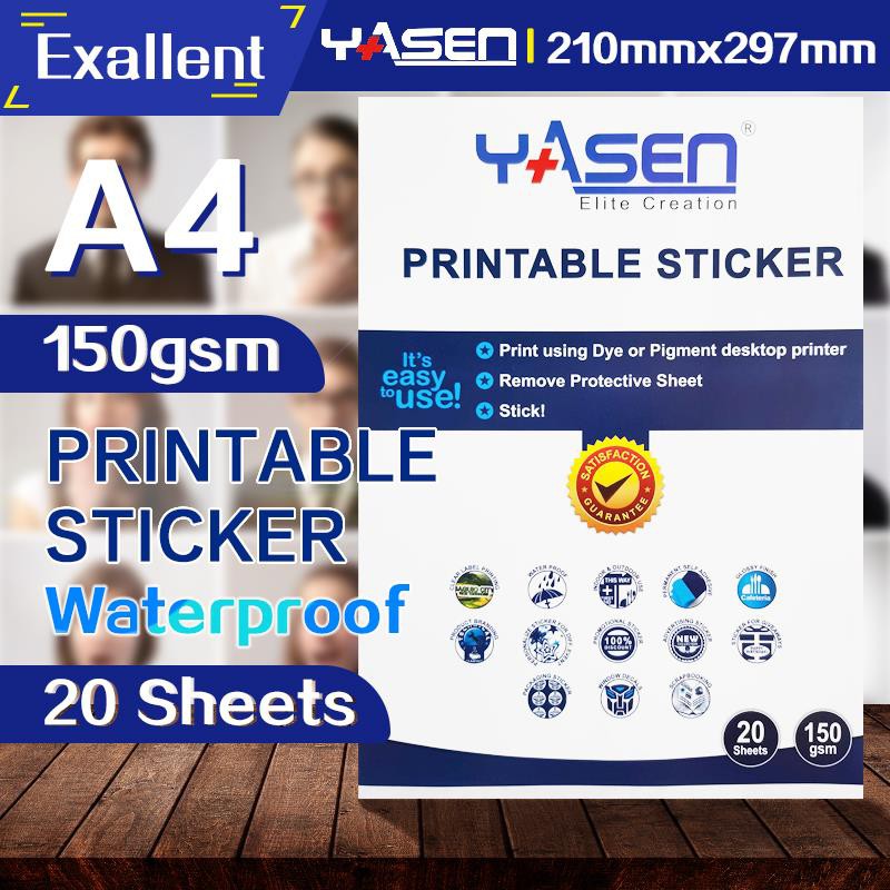 Glossy Printable Vinyl Sticker A4 20Sheets/Pack 150Gsm High Quality ...