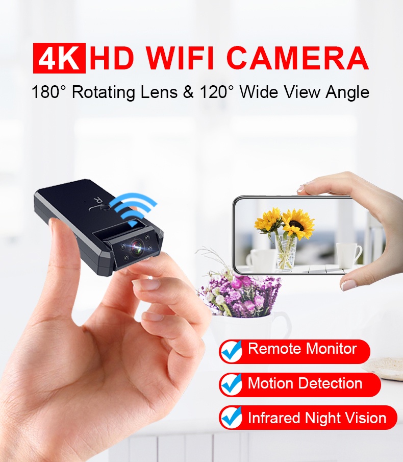 4K Full HD 1080P Small Mini IP Camera Smart Home Monitor Video ...