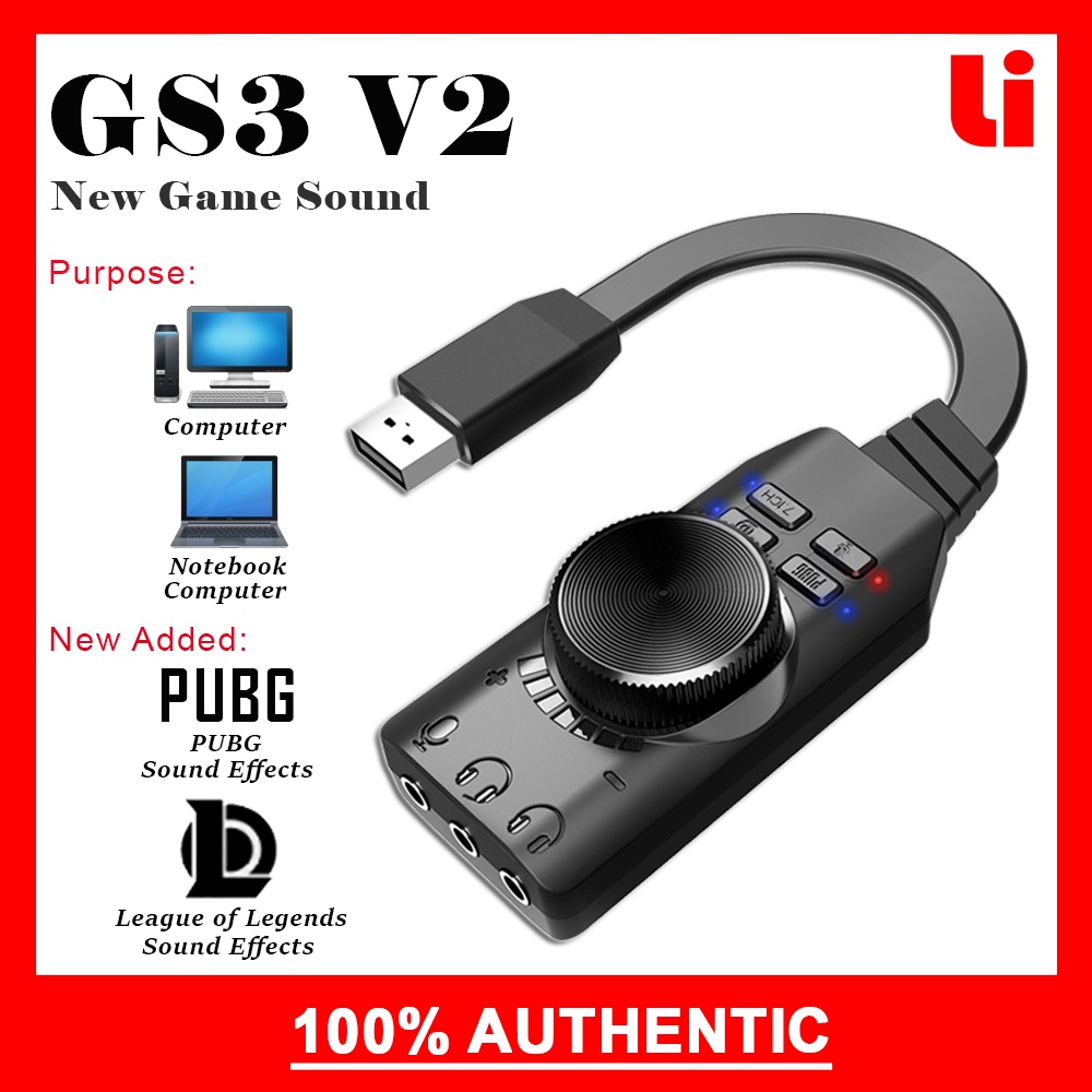 Plextone GS3 Virtual 7.1 Channel USB Sound Card and GS3 Mark II Version