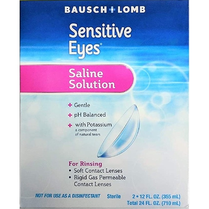 Bausch + Lomb Contact Lens/Sensitive Eyes Saline Solution 24 Fl Oz (710 ...