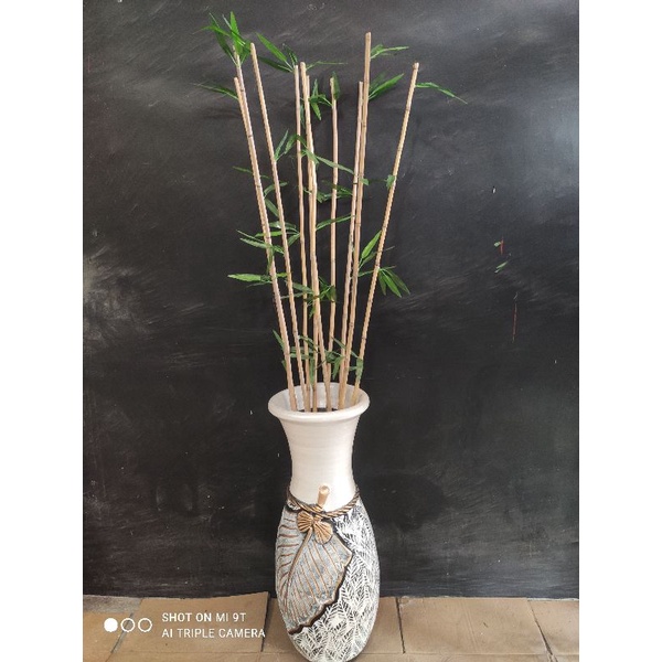 rbro real bamboo stick with artificial bamboo leaves 148cm Shopee