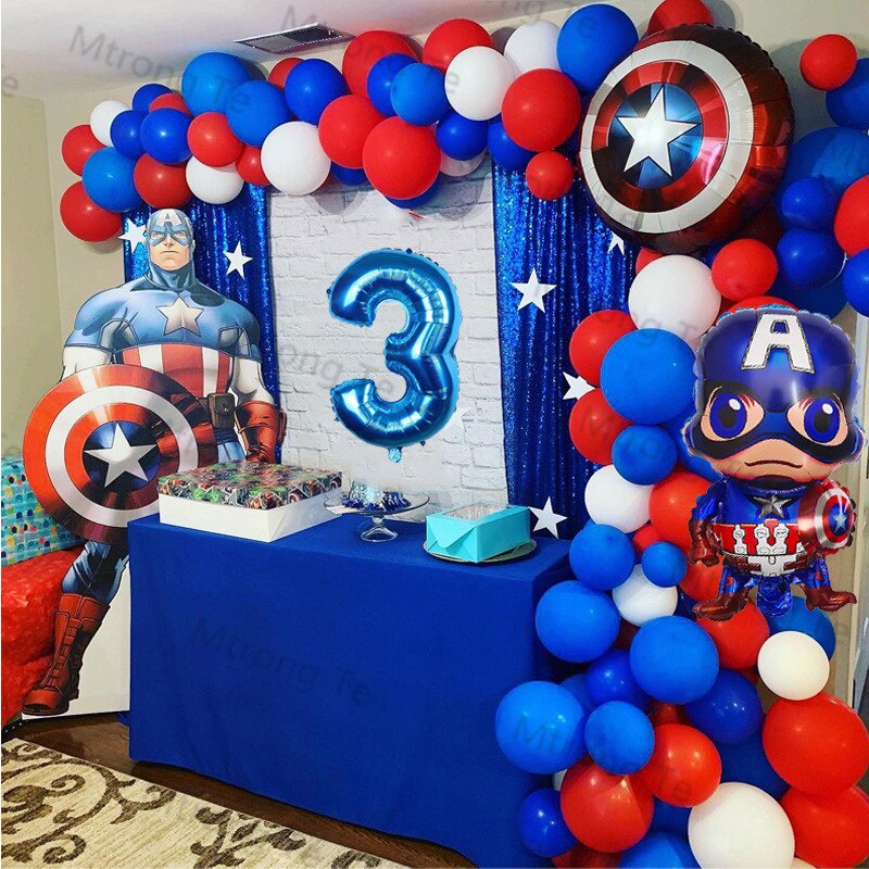 Captain America Party Decorations Superhero Balloon Garland Package ...