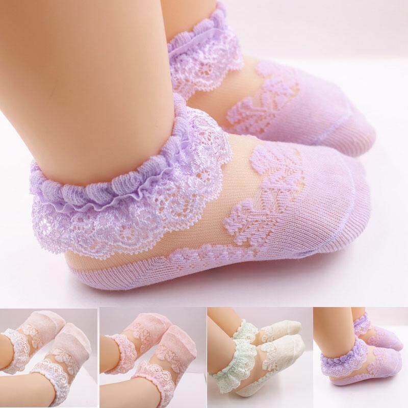 Lace Baby Socks Summer Mesh Thin Girls Ankle Socks Breathable Crystal