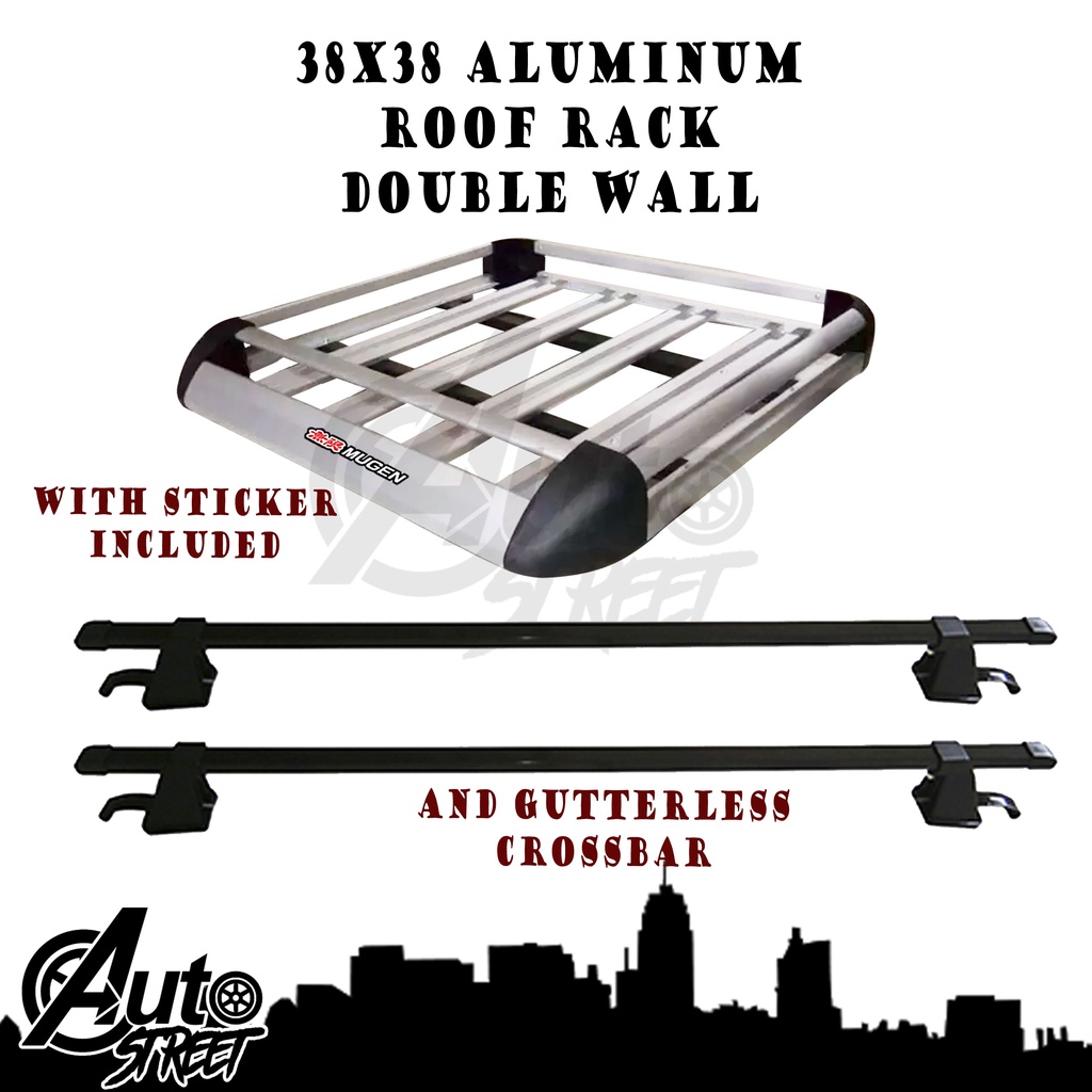 Aluminum Roof Rack Double Wall Basket Type 38x38 (SILVER)Bundle ...