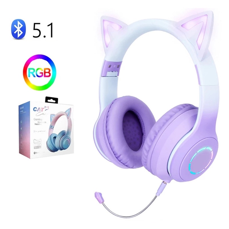 Gaming Headphones With Mic For Girls Purple Gamer Girl Headphones