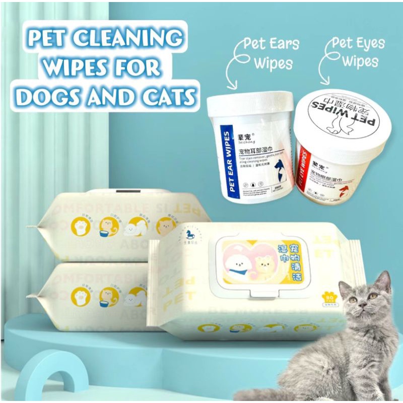 80Sheet Pet wipes for body eye ear cleaning and tearstaining wipes for