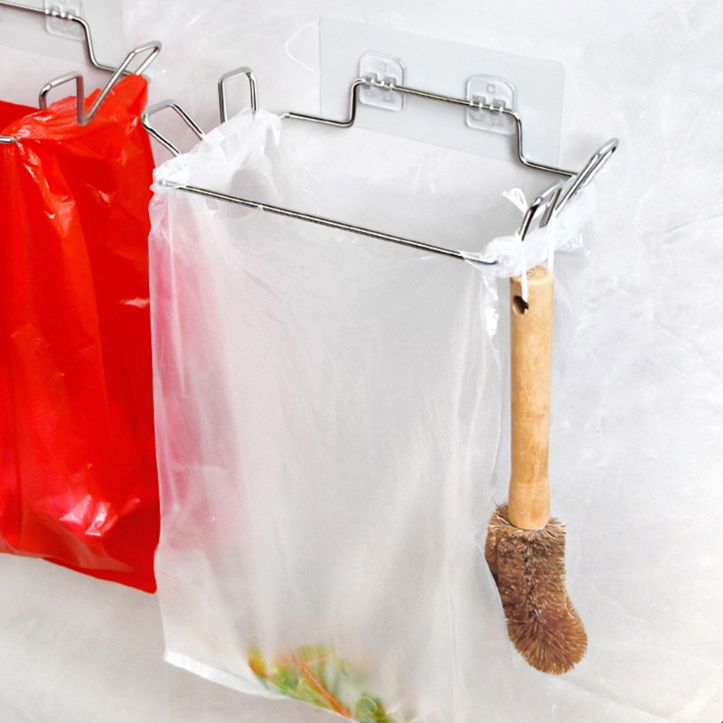 LIVI Wall Mounted Stainless Steel Garbage Bag Holder Adhesive Hanging