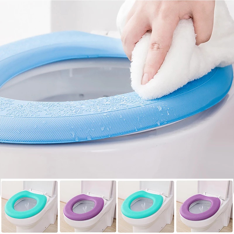 4 Colors Washable Thicken EVA Foam Toilet Seat Cover / Waterproof Bidet ...