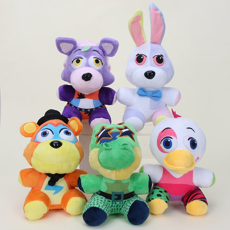 25cm Plush Doll Vannie Glamrock Freddy Glamrock Chica Montgomery Gator  Roxanne Wolf Stuffed FNAF Toys