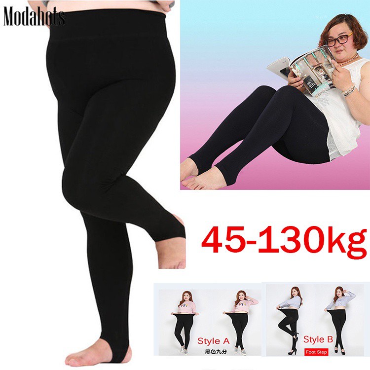 【ins】【45130kg】Plus Size Women Leggings Thick Black Ankle Length Pants