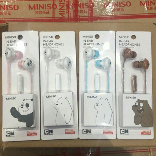 Best Seller Miniso We Bare Bears Earphone Authentic Shopee