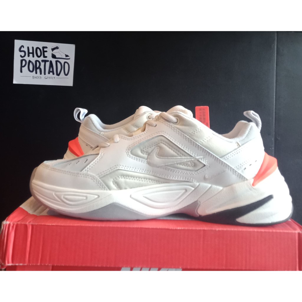 Nike tekno white hot sale and orange