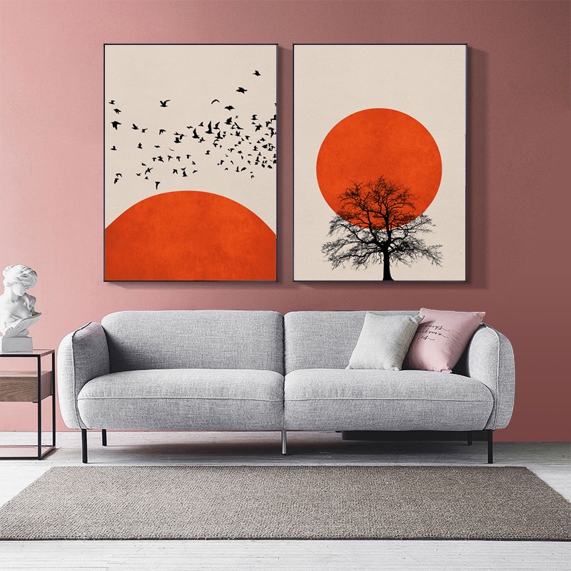 Nordic Style Abstract Poster Winter Morning Landscape Print Wall Art ...