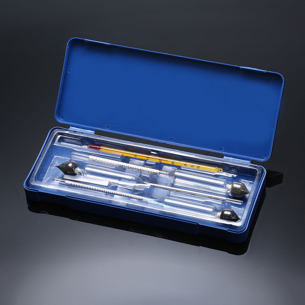3pcs Hydrometer Alcohol Meter Vinometer Tester + Thermometer Gadget 0 ...