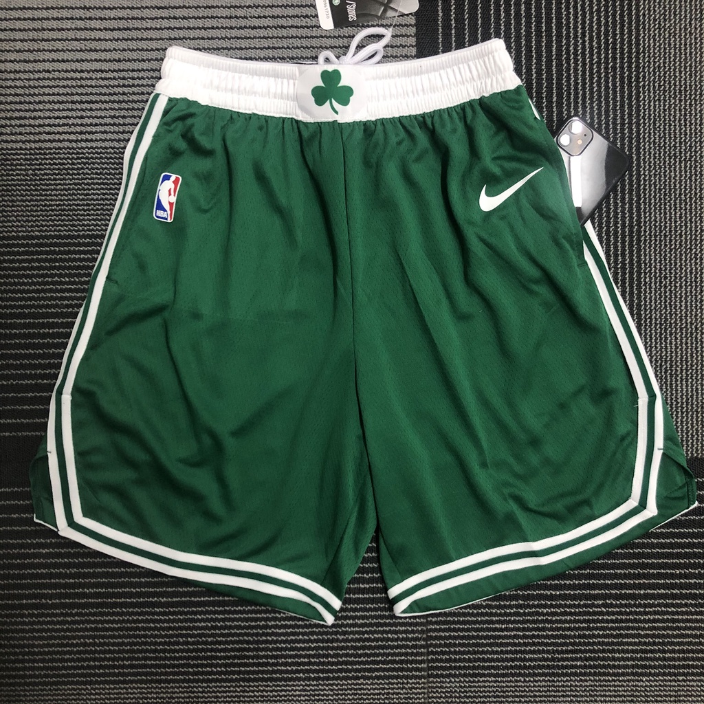 Boston Celtics 【Hot Pressed】 2022 NBA Green Side Pockets Basketball Shorts