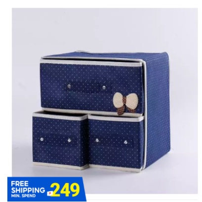 3in1 Mini foldable Drawer Cabinet Storage Box | Shopee Philippines