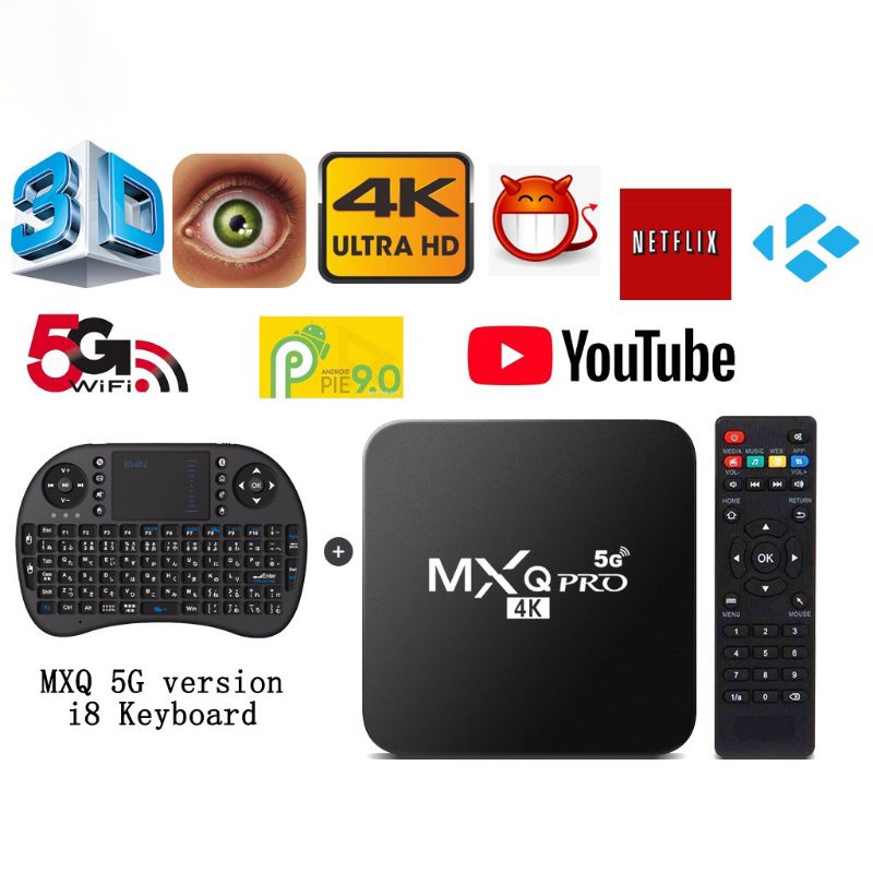 Android TV Box 4k 5g with wireless mini Bluetooth keyboard Shopee