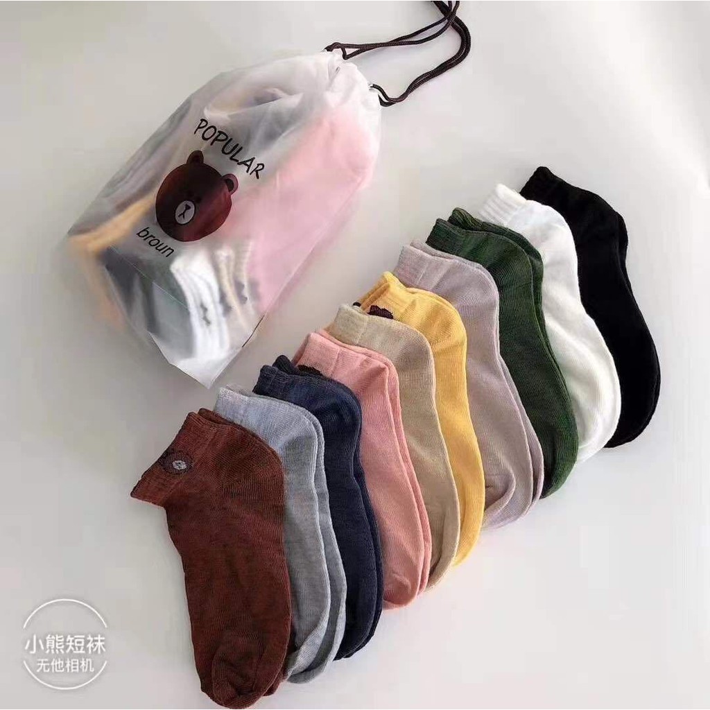 10pairs bear socks fashion korean ankle socks iconic socks | Shopee ...