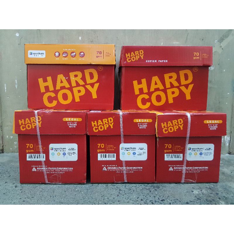 Hard Copy Bond Paper 70gsm sold by 1 case (5ream per case)(NOTE: 2 case ...