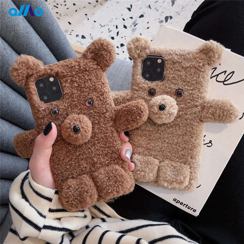 Phone case For Teddy bear Fur Plush Phone Case Samsung Galaxy A32 5G