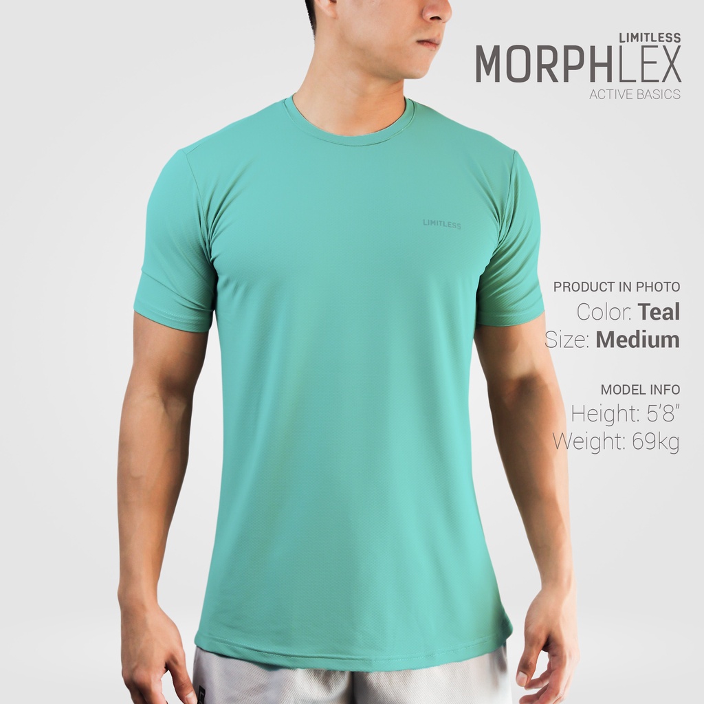 【LIMITLESS】MORPHLEX Active Basic Drifit Shirt Muscle Fit Men's Gym
