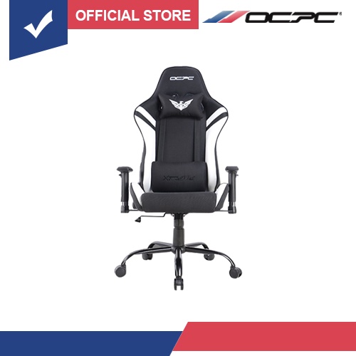 OCPC XT II FABRIC GAMING CHAIR /METAL BASE/2D ARMREST (BLACK/WHITE
