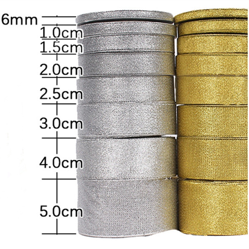 Rolls 25 Yards Christmas Ribbons 10-50mm Holiday Metallic Glitter ...