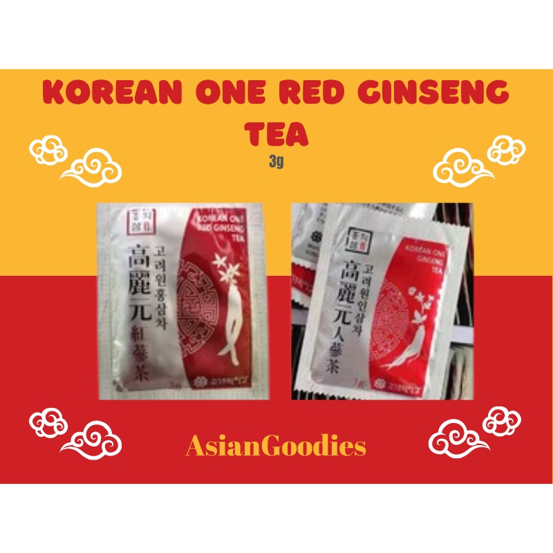 Korean One Red Ginseng Tea and Korean One Ginseng Tea, 3g Shopee