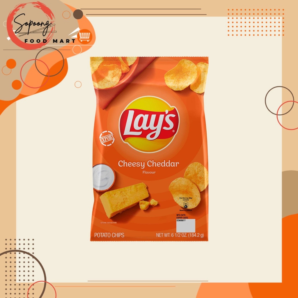 Lays Cheesy Cheddar Flavor Potato Chips 184g Shopee Philippines 8641