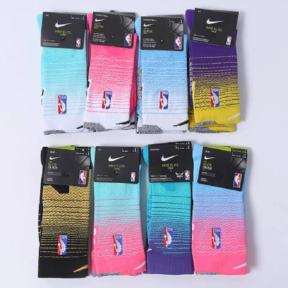 Nike basketball socks high cut NBA gradient color sport socks Shopee