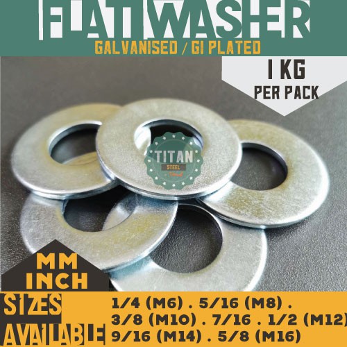 Per KG Flat Washer / Flatwasher / Plain Washer (Galvanised GIPlated
