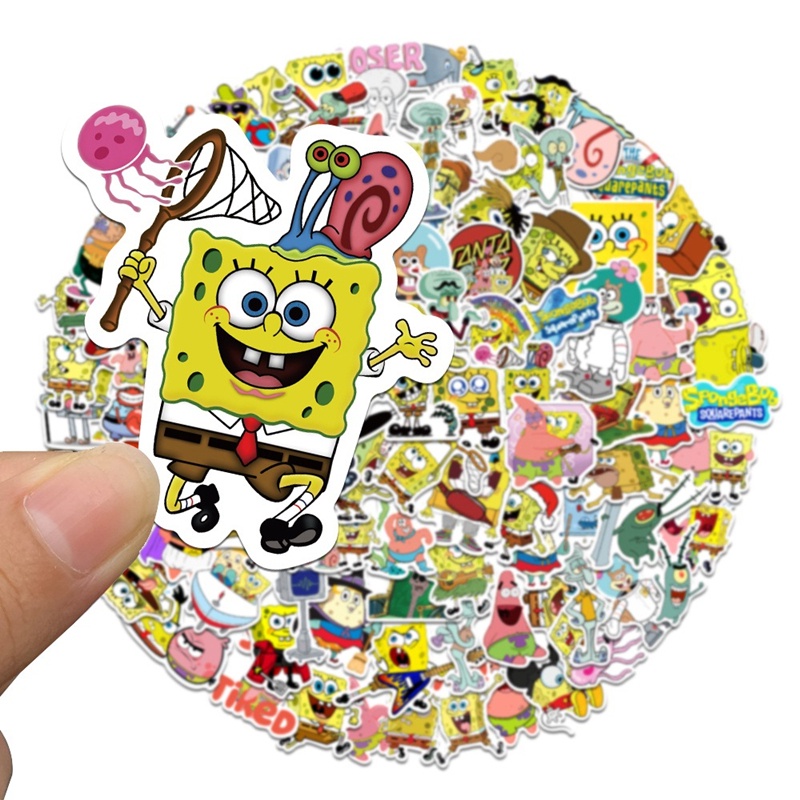 SpongeBob Stickers 10/30/50/100Pcs SpongeBob Cartoon Anime Sticker