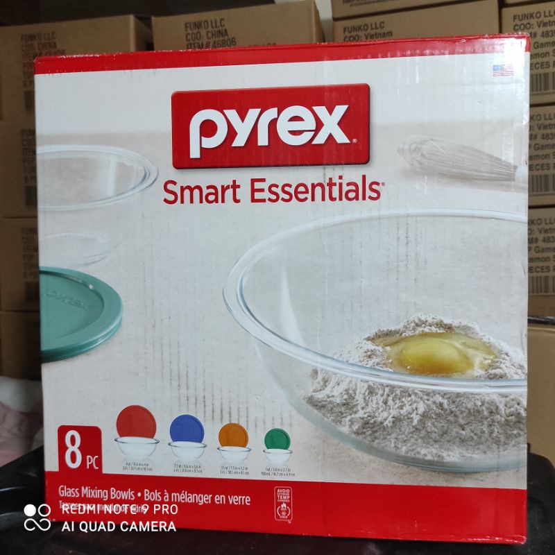 Pyrex Glass mixing Bowls 8pc | Shopee Philippines