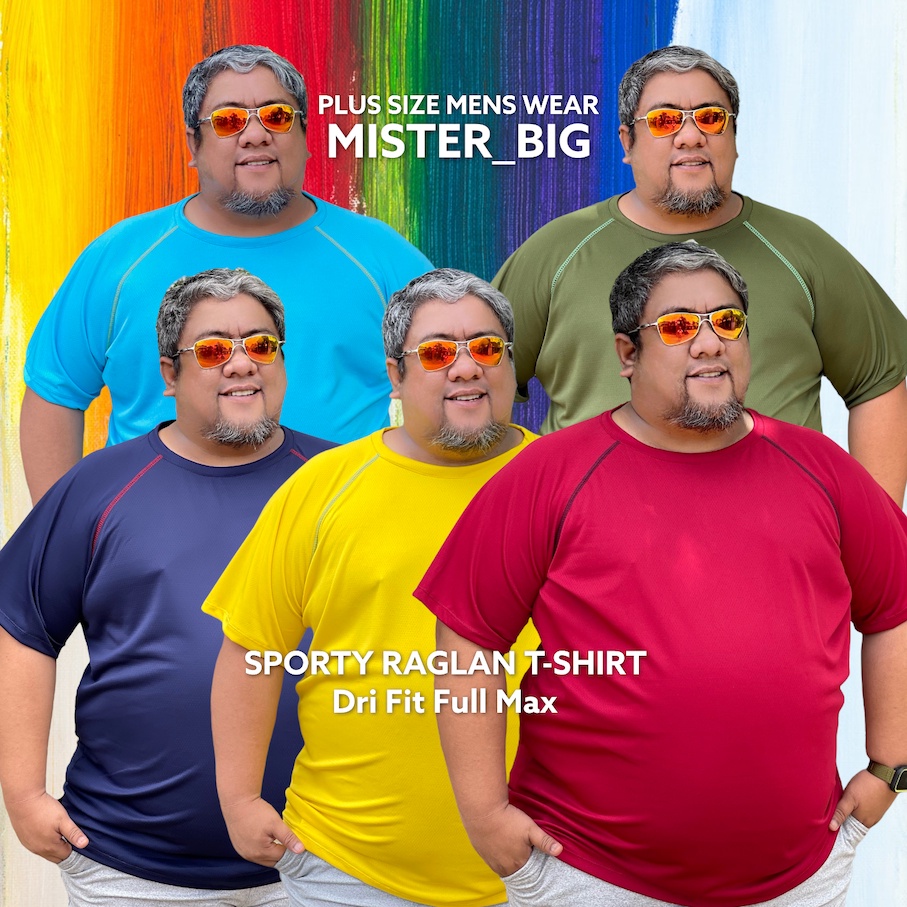 SPORTY RAGLAN T-SHIRT PLUS SIZE MENS WEAR | Shopee Philippines