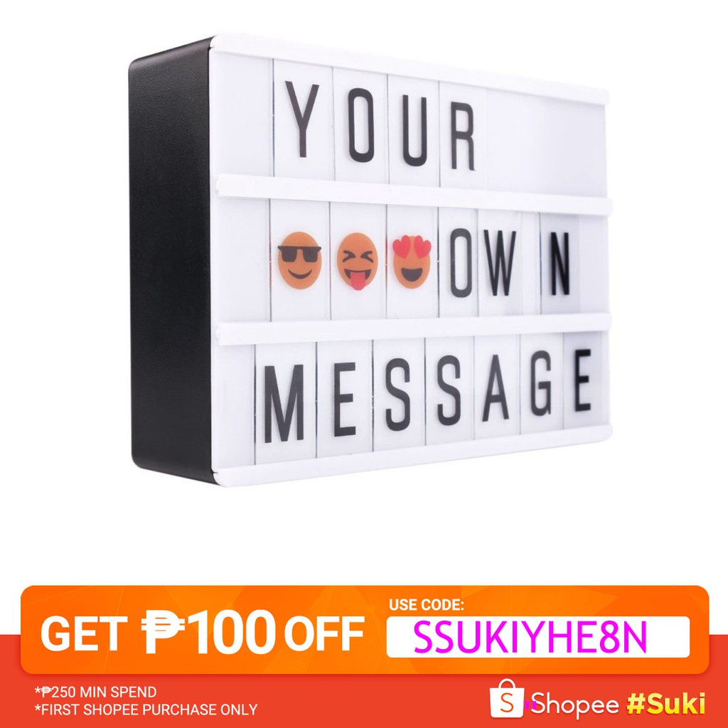 *Ready Stock*A4 A6 Light Up Letter Box Lightbox Board Party Shopee Philippines