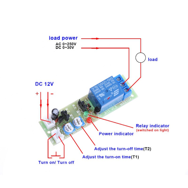 CRE ★ 12V DC Infinite Cycle Delay Timing Timer Relay ON OFF Switch ...