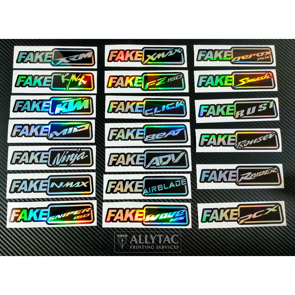 Hologram Stickers FAKE AEROX / Airblade / Beat / Click / Mio / NMAX ...