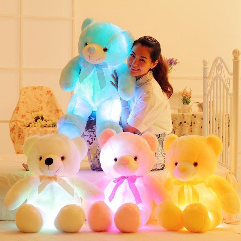 20CM Cotton LED Teddy Bear Stuffed Plush Toy children Christmas