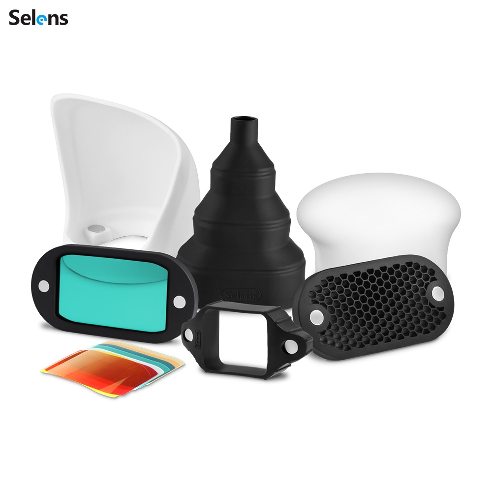 Selens MN-CK 6 in 1 Magnetic Flash Diffuser Modifier Kit Honeycomb Grid ...