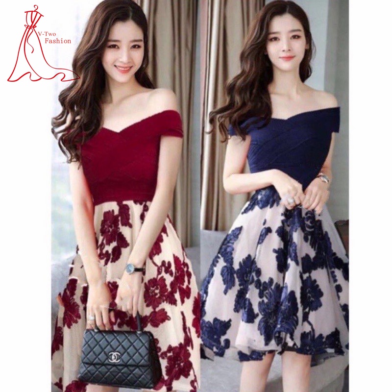 Off shoulder outlet dress shopee