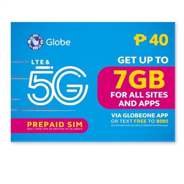 5G LTE Globe Sim Card Tri-cut with Nanno Sim Card 2025 Expiration Date ...