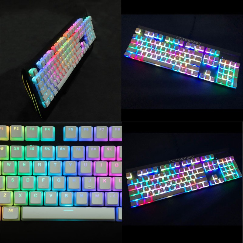 RGB 143 Keycaps White Pudding Double Skin Milk Backlit Keycap Keychron
