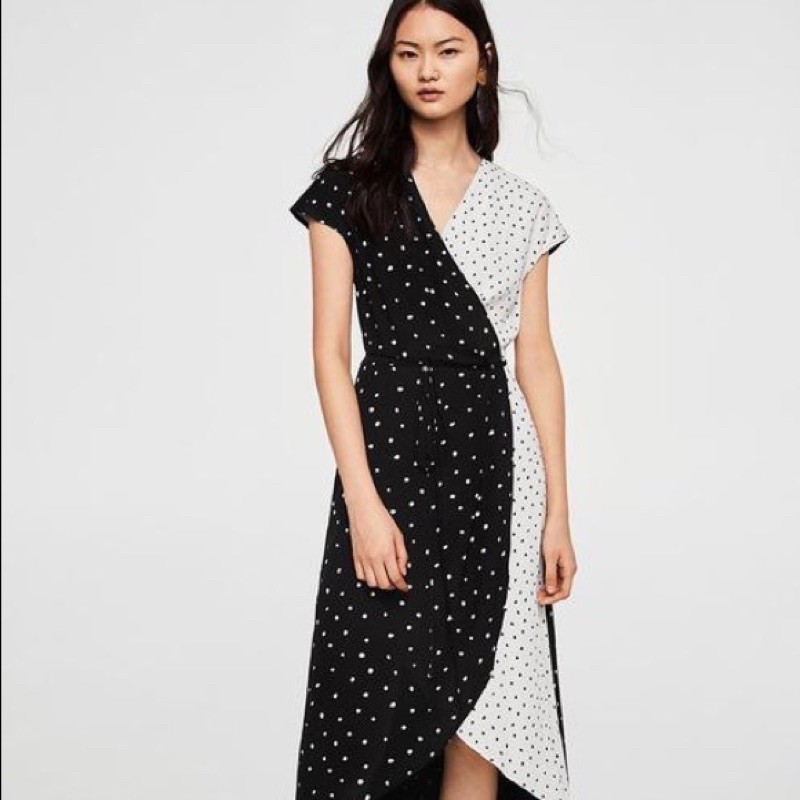 Polka dot best sale contrast dress