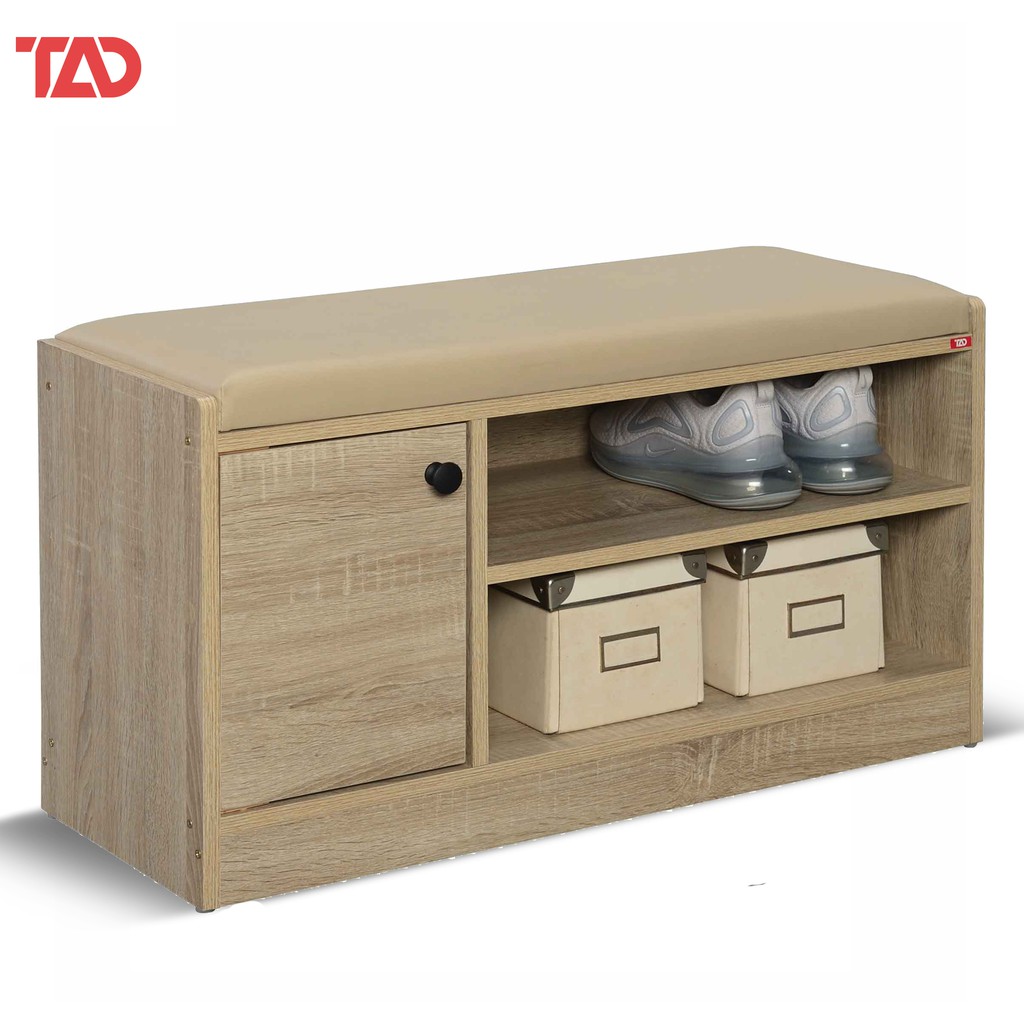 TAD0006 Multipurpose Shelving Rack with Cushion Seat, Chair Shoe Rack ...