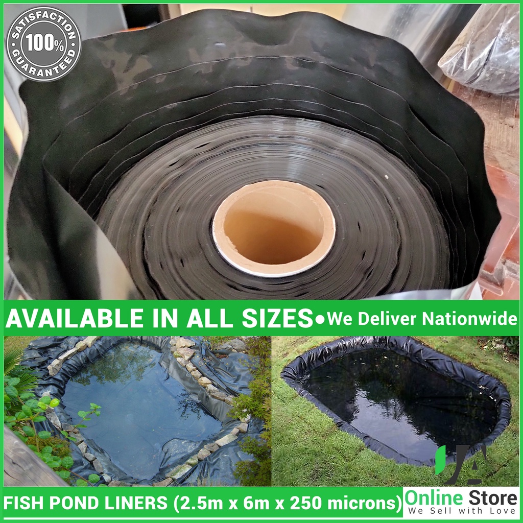 Fish Pond Liner HDPE (2.5m x 6m x 250 microns) Garden Pool Film for ...