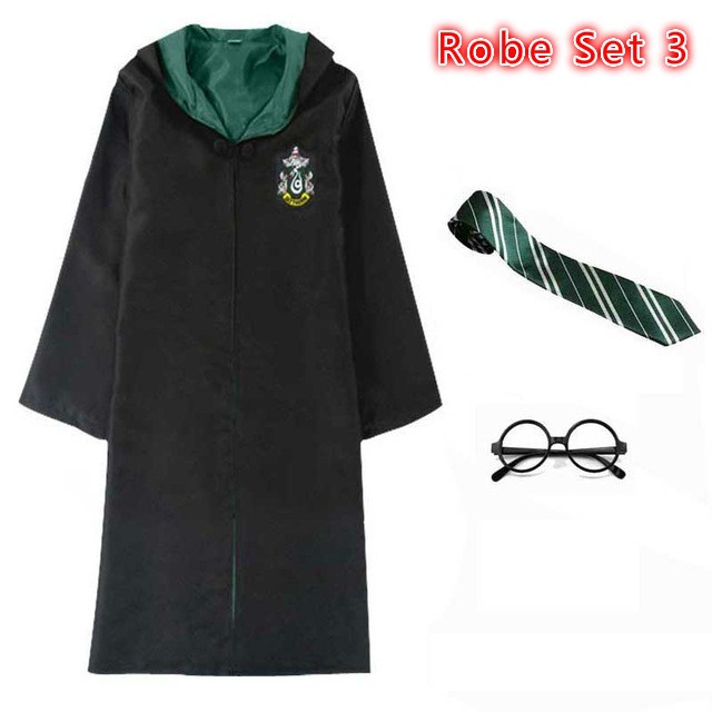 Gryffindor Hufflepuff Slytherin Ravenclaw Costume Hermione Granger Cosplay Robe Skirt Glasses 1591