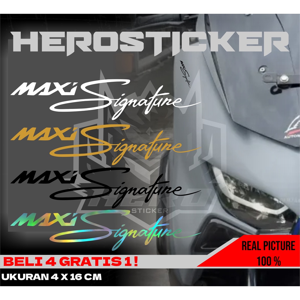 MAXI SIGNATURE cutting Sticker - White Gold Black Hologram | Shopee ...