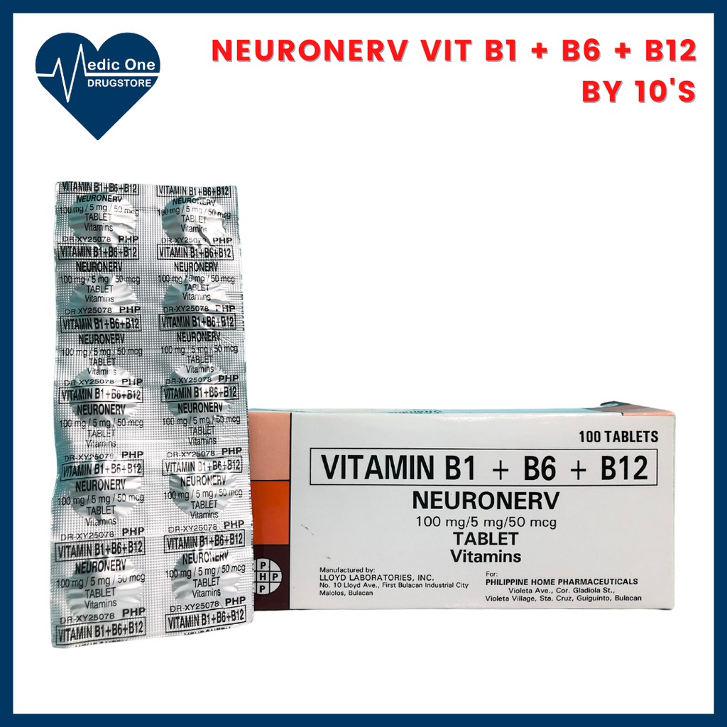 Neuronerv Vitamin B1 + B6 + B12 By 10's | Shopee Philippines